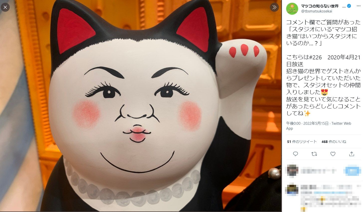 匿名配送！もりわじん　マツコの知らない世界紹介　招き猫 匿名配送！もりわじん マツコの知らない世界紹介 招き猫 もりわじん招き猫