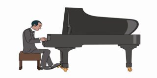 ジャズピアニスト（イラストACより：作者 フリーカットさん）